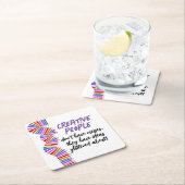 クリエイティブギフトアーティストおもしろい引用文 スクエアペーパーコースター (インサイチュ)