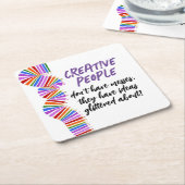 クリエイティブギフトアーティストおもしろい引用文 スクエアペーパーコースター (アングル)