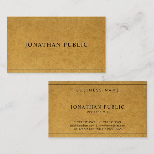 クリエイティブクモダンラフト紙効果プユニークラン 名刺 (正面/裏面)