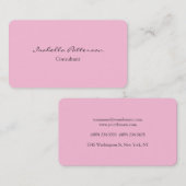 クリエイティブクラシカルシンプルピンクプレーンユニーク 名刺 (正面/裏面)