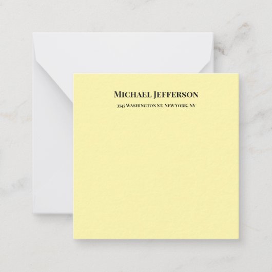 クリエイティブクラシカルトレンディークリームカラー ノートカード (正面)