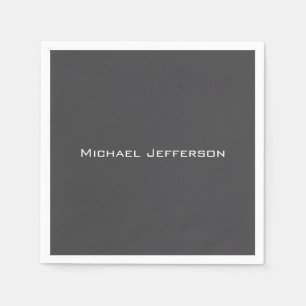 クリエイティブクラシカルトレンディーダークグレー&ホワイト スタンダードカクテルナプキン