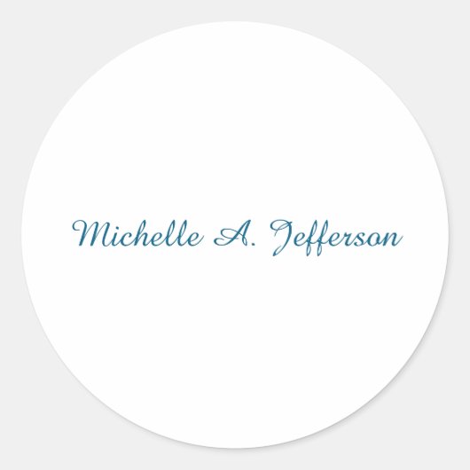 クリエイティブクラシカルトレンディーホワイト海ブルー ラウンドシール (正面)