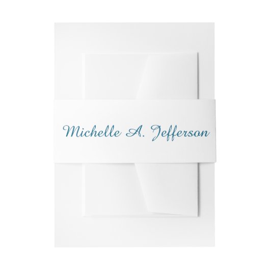 クリエイティブクラシカルトレンディーホワイト海ブルー 招待状ベリーバンド (正面例)