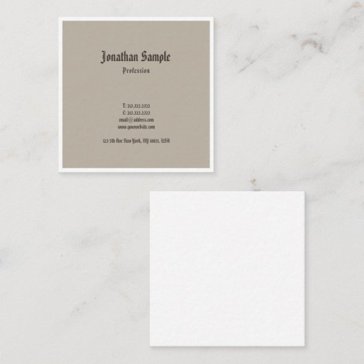 クリエイティブクラシックノスタルジックデザインアメリカン文字 スクエア名刺 (正面/裏面)