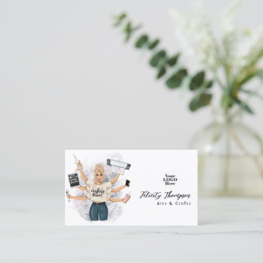 クリエイティブクラフトクイーンスタイリッシュブランディングデザイン 名刺 (スタンド正面)