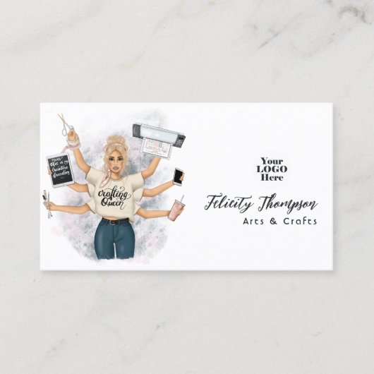 クリエイティブクラフトクイーンスタイリッシュブランディングデザイン 名刺 (正面)