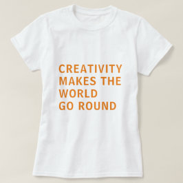 クリエイティブクリエイティビティ引用文オレンジタイポグラフィ Tシャツ