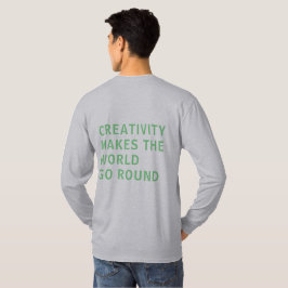 クリエイティブクリエイティビティ引用文グリーンタイポグラフィ Tシャツ