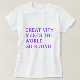 クリエイティブクリエイティビティ引用文パープルタイポグラフィ Tシャツ