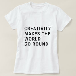 クリエイティブクリエイティビティ引用文ブラックタイポグラフィ Tシャツ