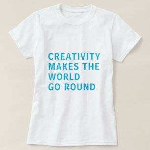 クリエイティブクリエイティビティ引用文ブルータイポグラフィ Tシャツ