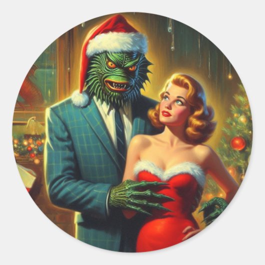 クリエイティブクリスマスステッカー ラウンドシール (正面)