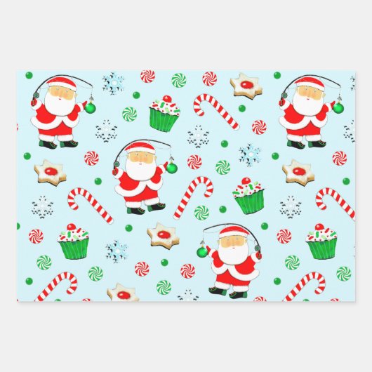 クリエイティブクリスマス魚釣りプレゼント ラッピングペーパーシート (正面)
