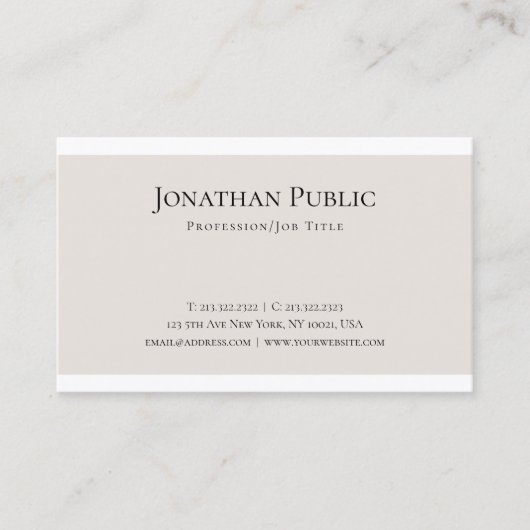 クリエイティブクリーンデザインプレモダンイントレンディーラグジュアリー 名刺 (正面)