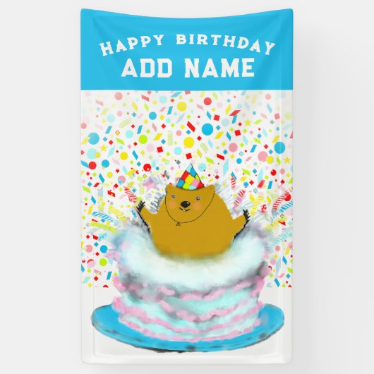 クリエイティブグラウンドホグデイ誕生日バナー 横断幕 (縦)