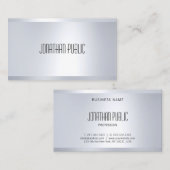 クリエイティブグラマーシルバールッエレガントプ平モダン野 名刺 (正面/裏面)