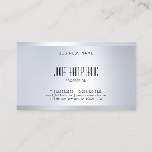 クリエイティブグラマーシルバールッエレガントプ平モダン野 名刺 (裏面)