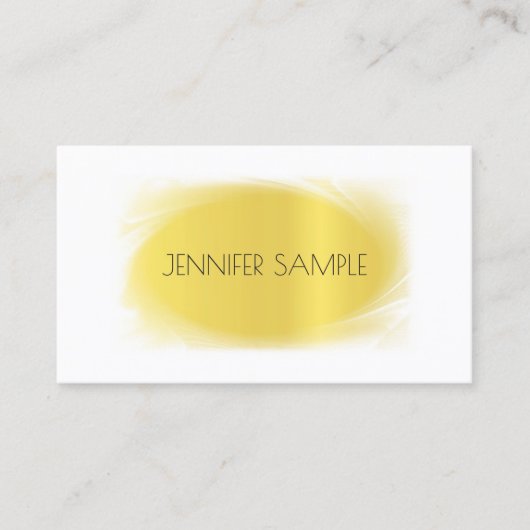 クリエイティブグラマーデザインモダン金ゴールドラグジュアリープレーン 名刺 (正面)