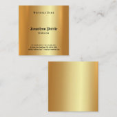 クリエイティブグラマー金ゴールドプロフェッショナル芸術的デザイン スクエア名刺 (正面/裏面)