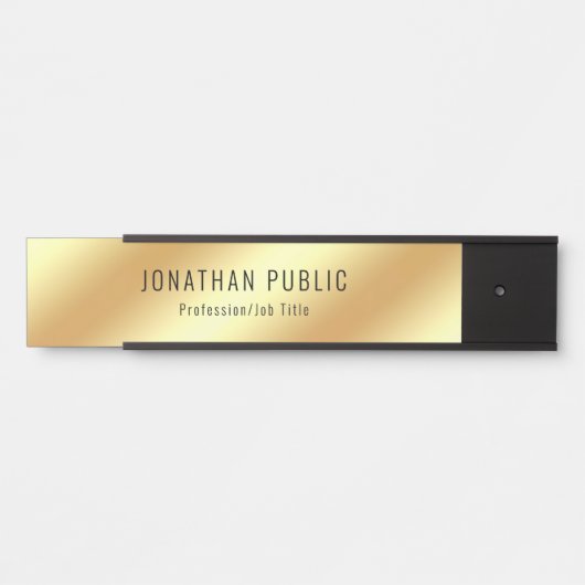 クリエイティブグラマー金ゴールドルックモダンテンプレート サインプレート (正面)