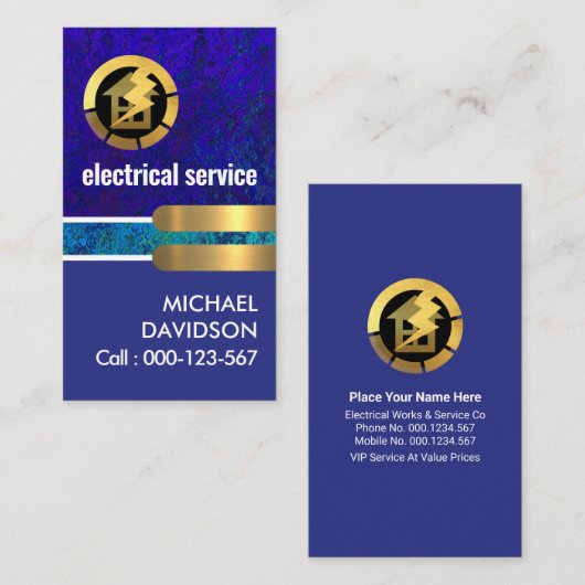 クリエイティブグランジ色金ゴールドタブ 名刺 (正面/裏面)