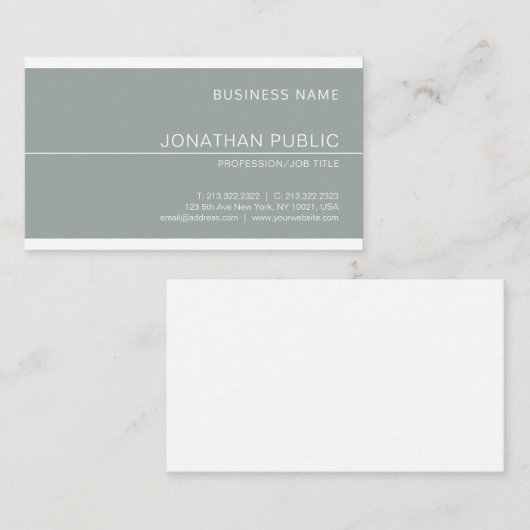 クリエイティブグリーンお洒落デザインラグジュアリープロフェッショナル 名刺 (正面/裏面)