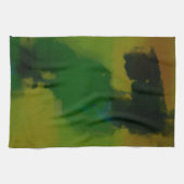 クリエイティブグリーンイエロー抽象芸術 キッチンタオル (横)