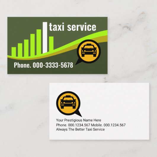 クリエイティブグリーンシティヒルシルエットタクシー 名刺 (正面/裏面)
