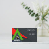 クリエイティブグリーンジェット攻撃赤空空港タクシー 名刺 (スタンド正面)