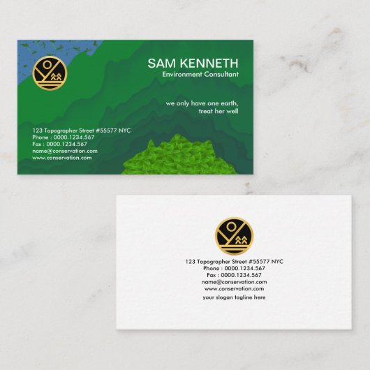 クリエイティブグリーンフォレストトポグラフィー保守主義者 名刺 (正面/裏面)