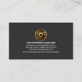 クリエイティブグレーの黒いレイヤ企業の 名刺 (裏面)