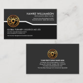 クリエイティブグレーの黒いレイヤ企業の 名刺 (正面/裏面)