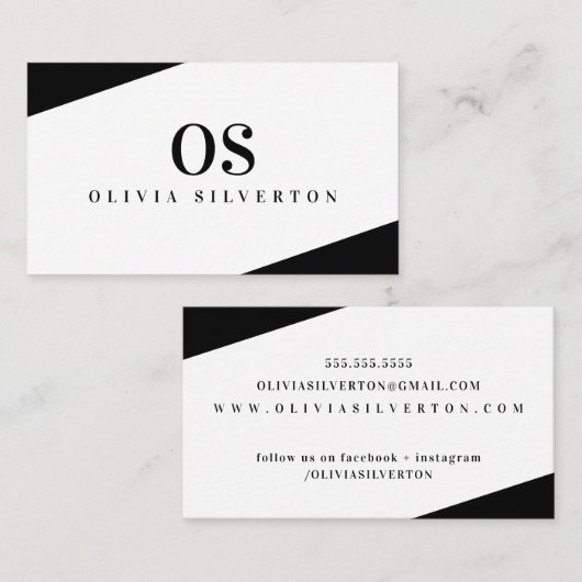 クリエイティブコーナーズクラスモノグラム白黒 名刺 (正面/裏面)