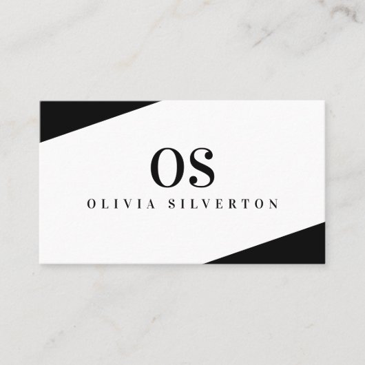 クリエイティブコーナーズクラスモノグラム白黒 名刺 (正面)