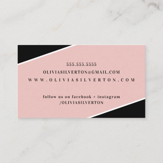 クリエイティブコーナーCLASSYモノグラムブラックピンク白 名刺 (裏面)