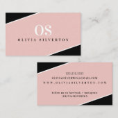 クリエイティブコーナーCLASSYモノグラムブラックピンク白 名刺 (正面/裏面)