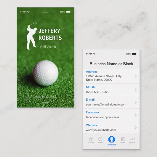 クリエイティブゴルファーのゴルフコーチ 名刺 (正面/裏面)
