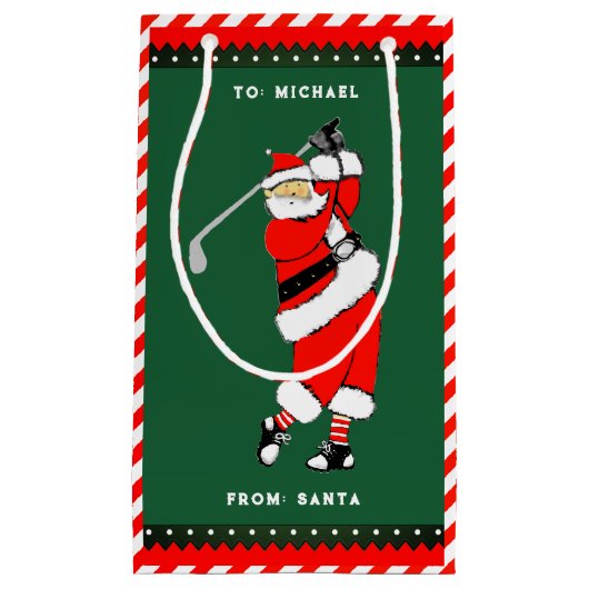 クリエイティブゴルフクリスマススモール抱き枕 スモールペーパーバッグ (正面)