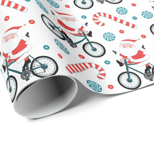 クリエイティブサイクリング自転車乗り クリスマス ラッピングペーパー (ロールコーナー)