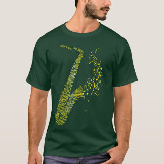クリエイティブサキソフォンアートイエローミックス Tシャツ