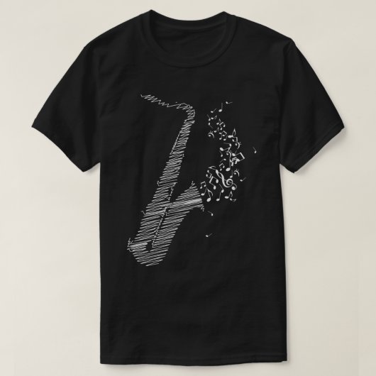 クリエイティブサキソフォンアートホワイト Tシャツ (デザイン正面)