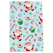 クリエイティブサッカークリスマスホリデー ミディアムペーパーバッグ (正面)