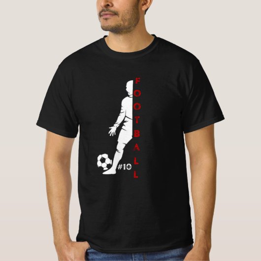 クリエイティブサッカータイポグラフィサッカー選手 Tシャツ (正面)
