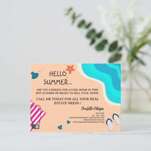 クリエイティブサマー実在エテートマーケティング ポストカード (スタンド正面)
