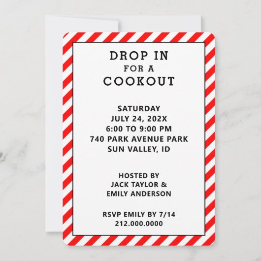 クリエイティブサマーBBQクックアウトパーティの招待状 招待状 (裏面)