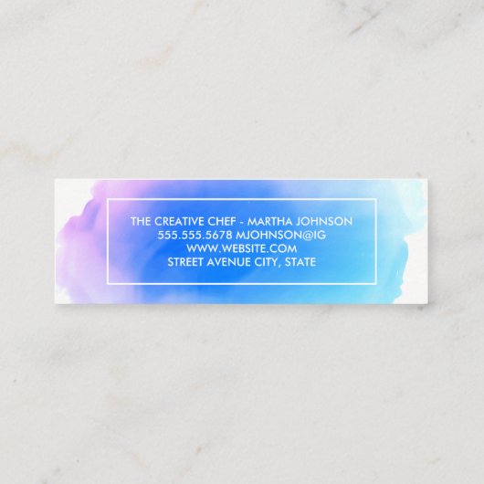 クリエイティブシェフ |料理器具の水色 スキニー名刺 (裏面)
