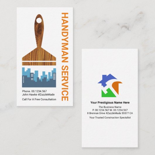 クリエイティブシティシルエッ絵を描トブラシ 名刺 (正面/裏面)