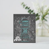 クリエイティブシャルボードドードルアート誕生日招待状 招待状 (スタンド正面)