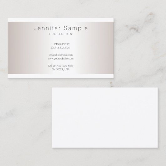 クリエイティブシルバールックミニマリストプレーントレンディーサロン 名刺 (正面/裏面)